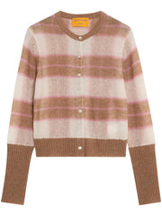 SHADOW PLAID CARDIGAN W33712DM TAUPCO GUEST IN RESIDENCE 