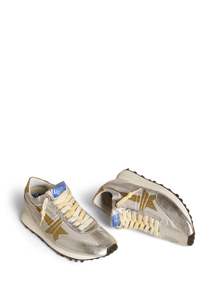 RUNNING MARATHON NYLON UPPER LAMINETED TOE AND SPUR PRINTED STAR GLITTER HEEL GWF00683 F00549070138 GOLDEN GOOSE 