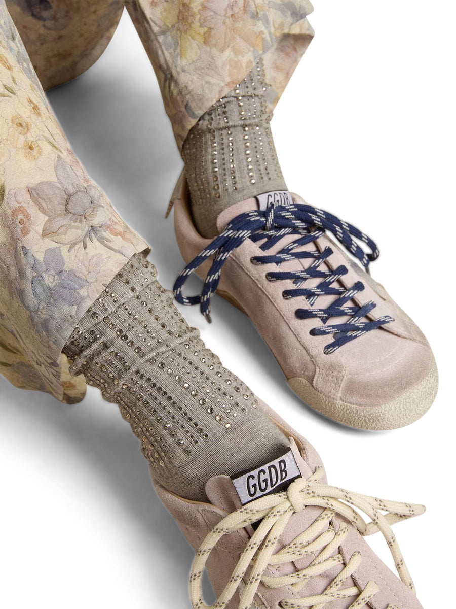 SOCKS LOW RIB/ DEGRADE' HOTFIX CRYSTAL/ PROPERTY UNDER FOOT GUP00911 P00223182891 GOLDEN GOOSE 