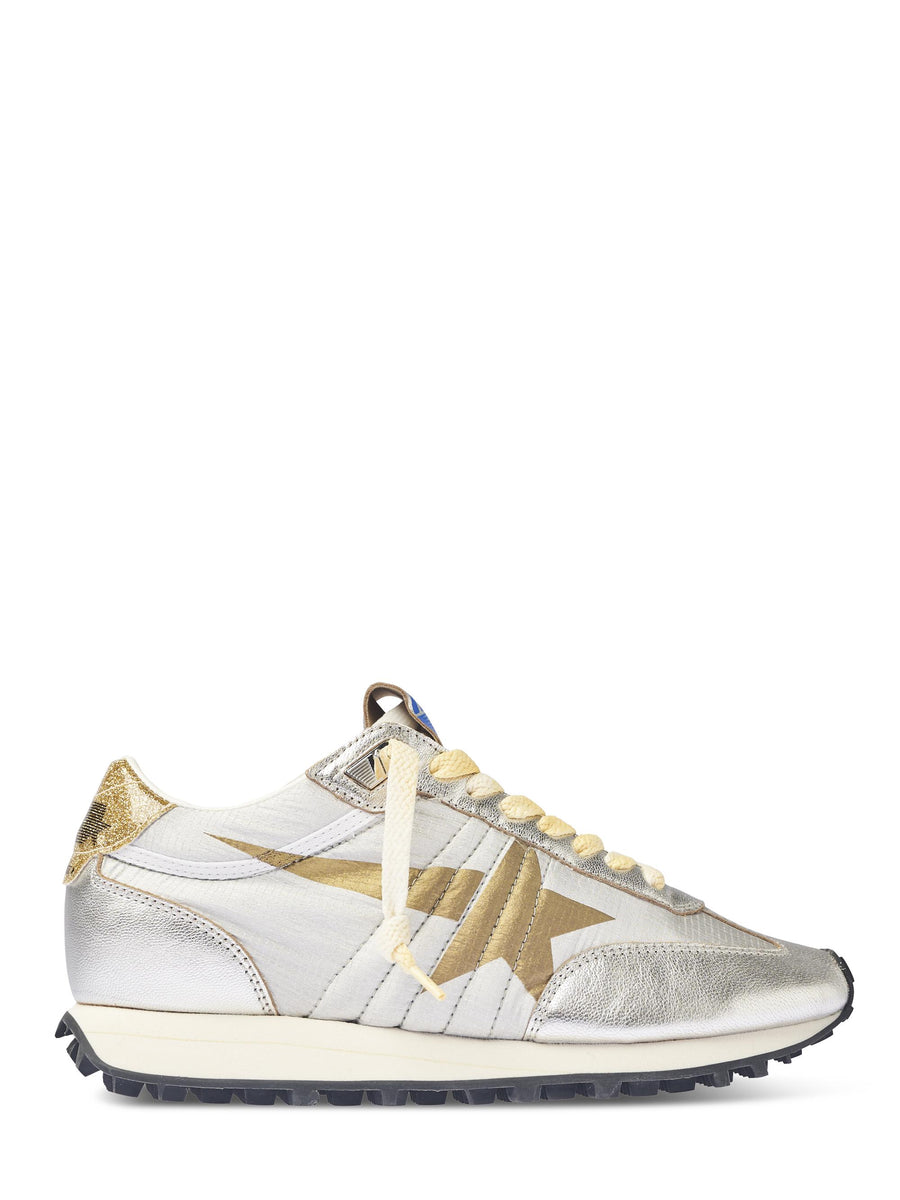 RUNNING MARATHON NYLON UPPER LAMINETED TOE AND SPUR PRINTED STAR GLITTER HEEL GWF00683 F00549070138 GOLDEN GOOSE 