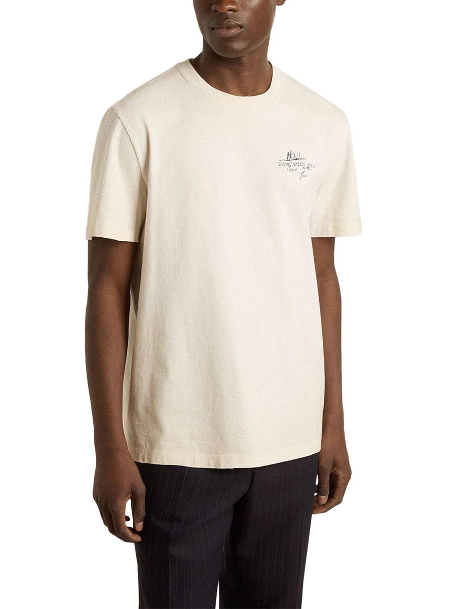 JOURNEY M'S T-SHIRT REGULAR GAUZE COTTON JERSEY VINTAGE TREATMENT WITH PRINT GMP01220 P00214082432 GOLDEN GOOSE 