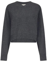 ANZOR LDS NECK BOXY SWEATER ANZOR LDS ANTHRACITE MELANGE LOULOU STUDIO 