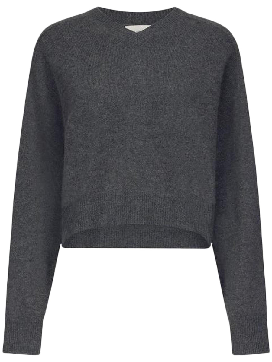 ANZOR LDS NECK BOXY SWEATER ANZOR LDS ANTHRACITE MELANGE LOULOU STUDIO 