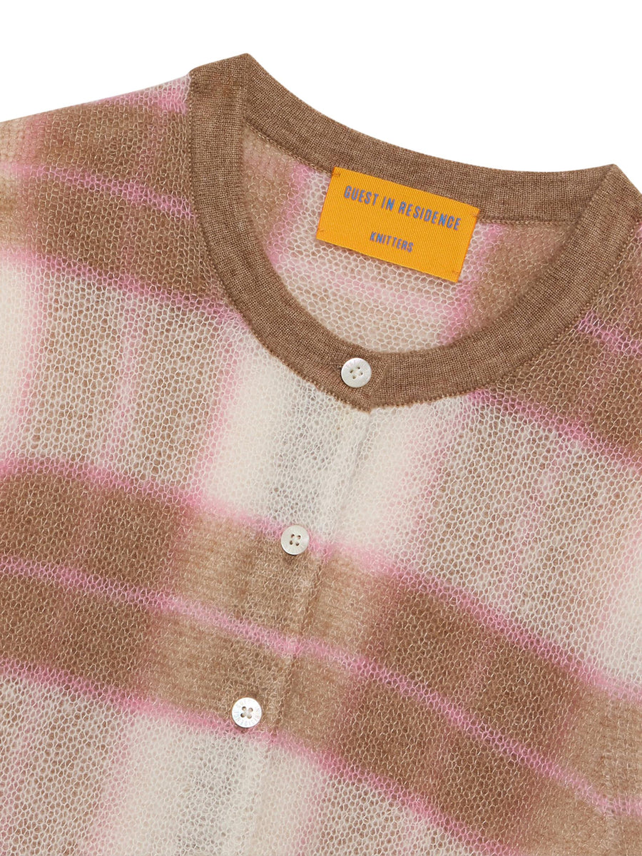 SHADOW PLAID CARDIGAN W33712DM TAUPCO GUEST IN RESIDENCE 