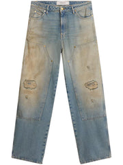 JOURNEY M'S PAINTER PANT MARLEY DESTROYED COTTON DENIM OFFICINA WASH GMP01942 P00208350491 GOLDEN GOOSE 