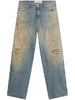 JOURNEY M'S PAINTER PANT MARLEY DESTROYED COTTON DENIM OFFICINA WASH GMP01942 P00208350491 GOLDEN GOOSE 