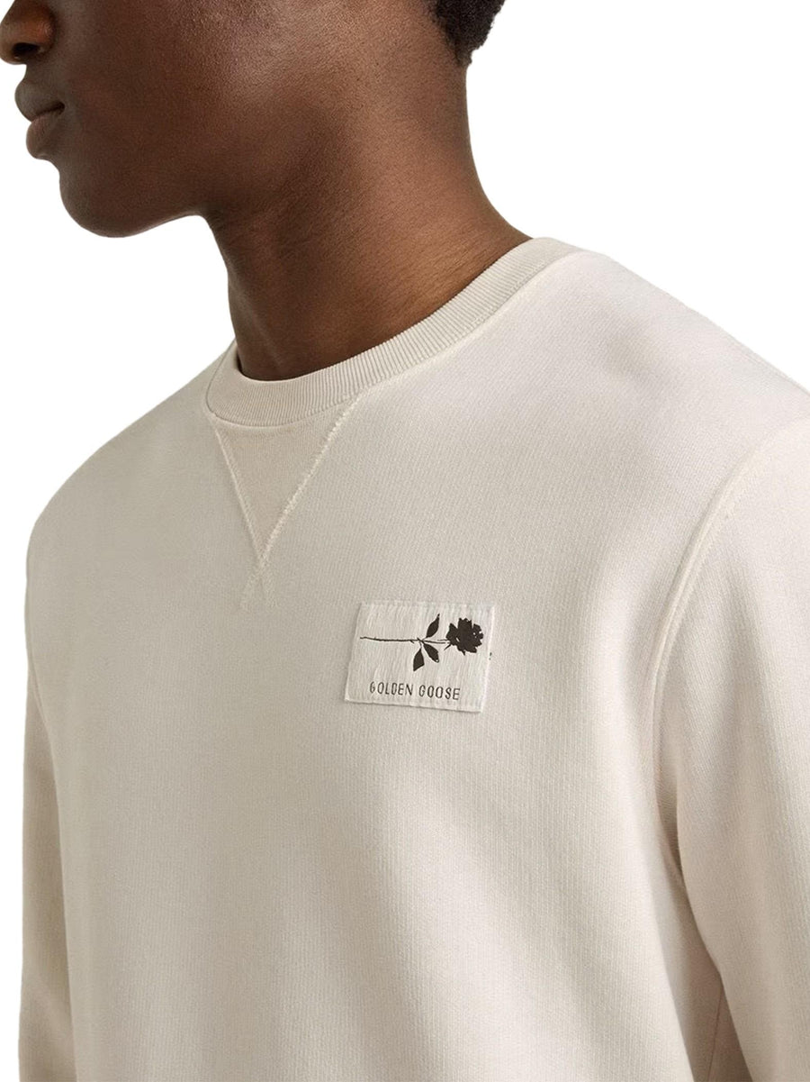 JOURNEY M'S CREW NECK SWEATSHIRT ORGANIC FLEECE WATER COLOUR AND PUFFERED PRINT GMP01223 P00213982432 GOLDEN GOOSE 