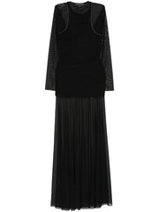 SHEER LAYERED DRESS FCW25DR0701 BLACK FEDERICO CINA 