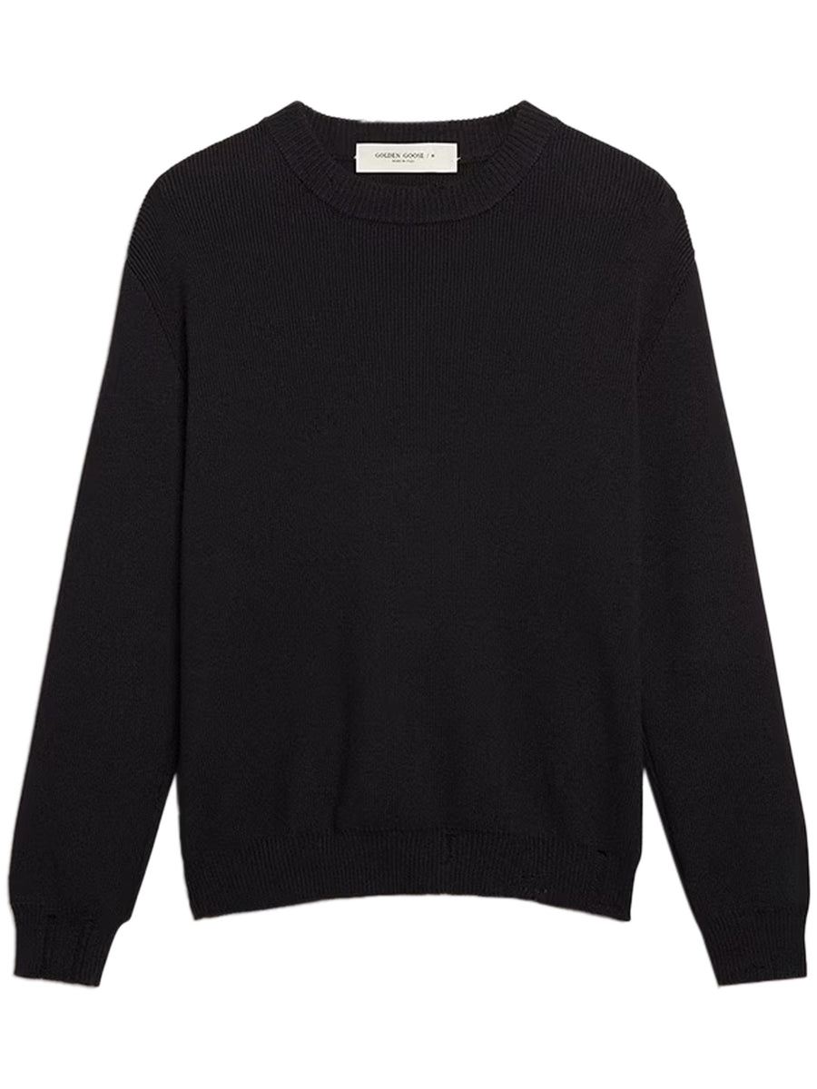 GOLDEN M'S REGULAR KNIT CREW NECK COTTON WITH LOGO GMP00841 P00066250486 GOLDEN GOOSE 