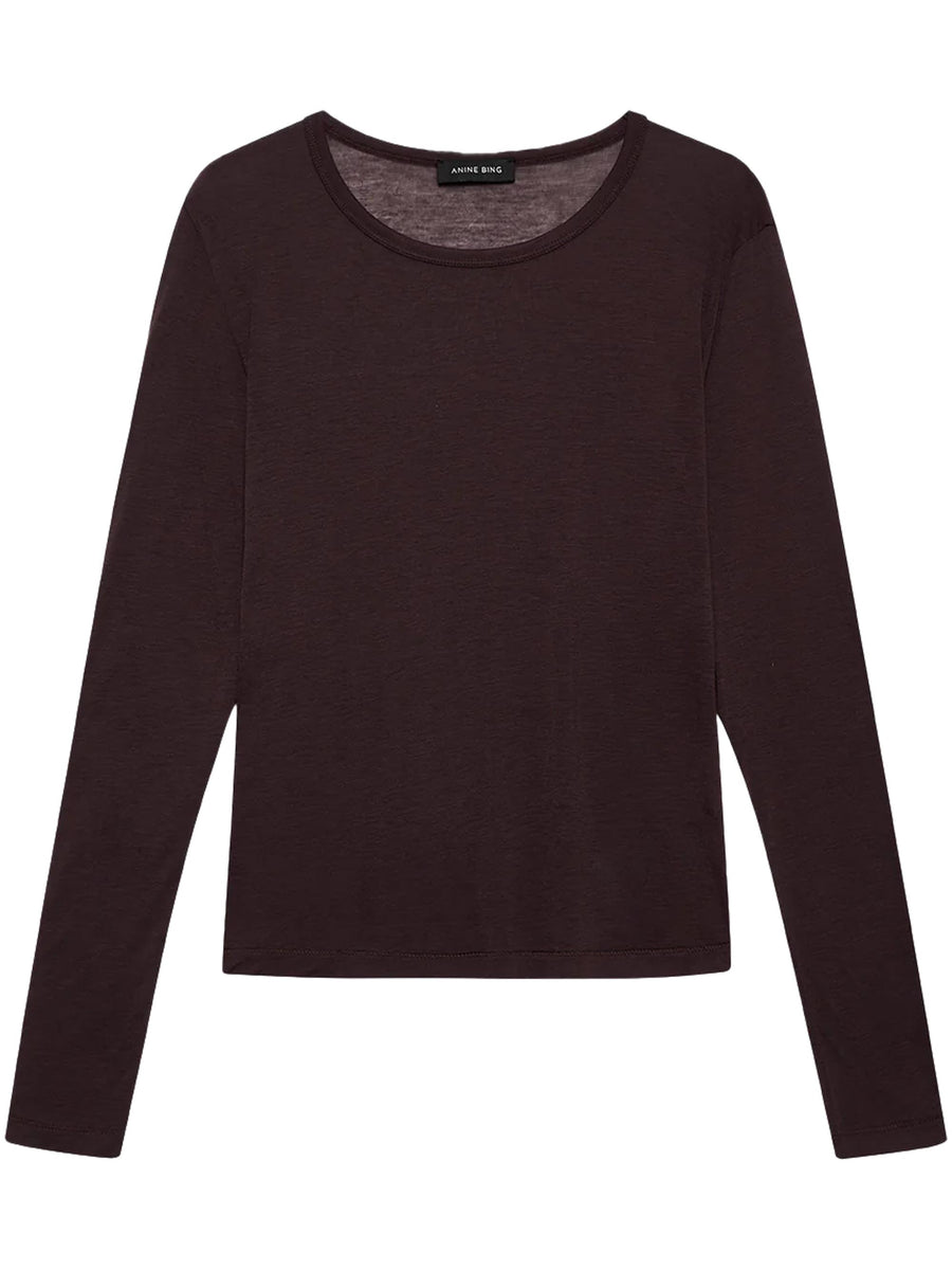 SYLVIE LONG SLEEVE TEE A0811501 BWN34 ANINE BING 