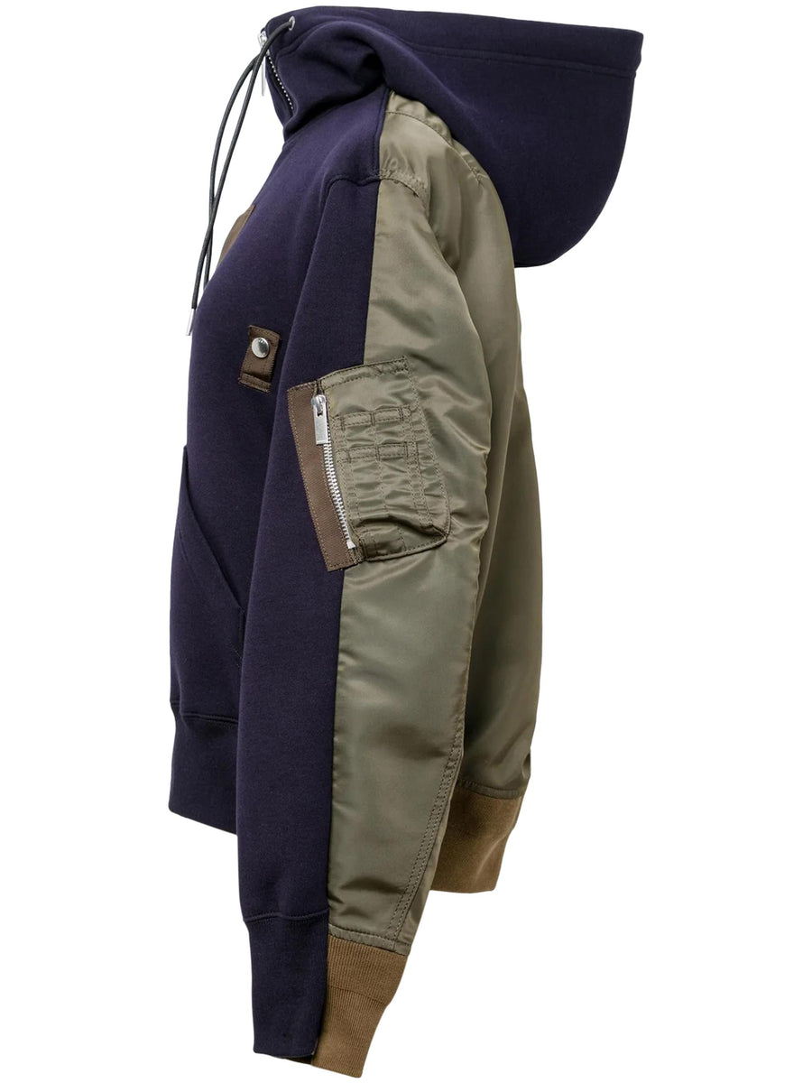 SPONGE X NYLON TWILL HOODIE 2508059 233 SACAI 