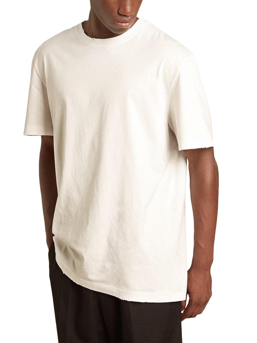 GOLDEN M'S REGULAR T-SHIRT DISTRESSED COTTON JERSEY GMP01220 P00063810363 GOLDEN GOOSE 