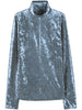 IRIDESCENT STRETCH VELVET TURTLENECK T-SHIRT 14100 F48A7050 FORTE FORTE 