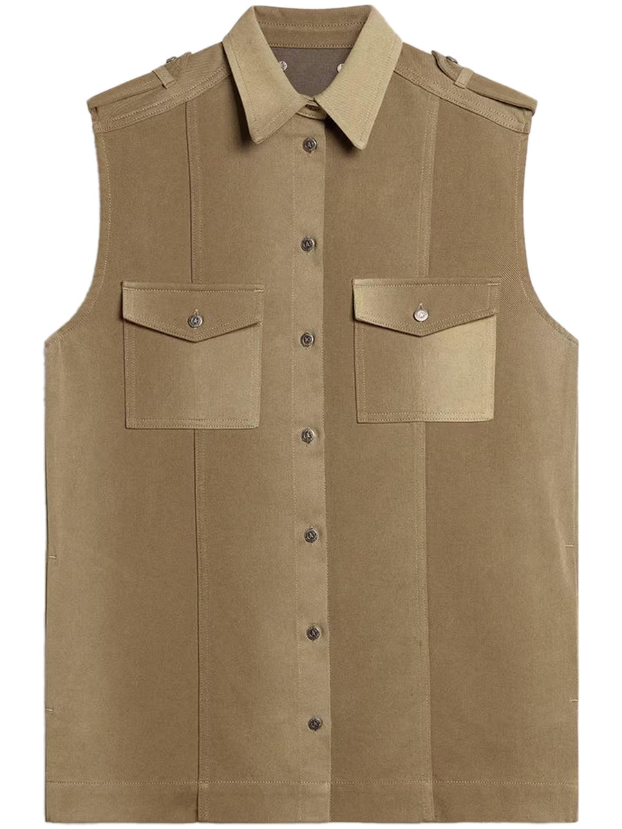JOURNEY W'S OSANNE SHIRT DRESS SLEEVELESS COTTON DENIM FULL SLY WASH GWP02464 P00207215184 GOLDEN GOOSE 