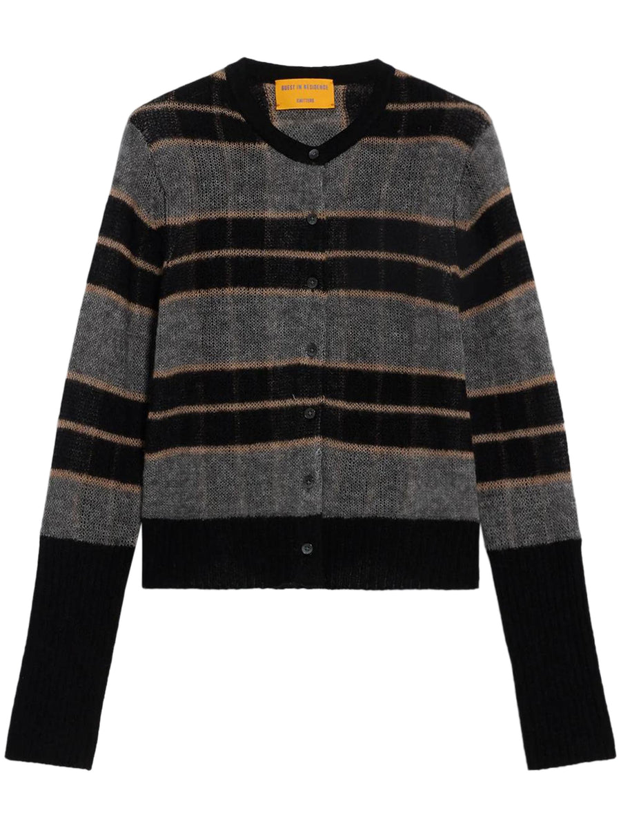 SHADOW PLAID CARDIGAN W33712DM BLKCO GUEST IN RESIDENCE 