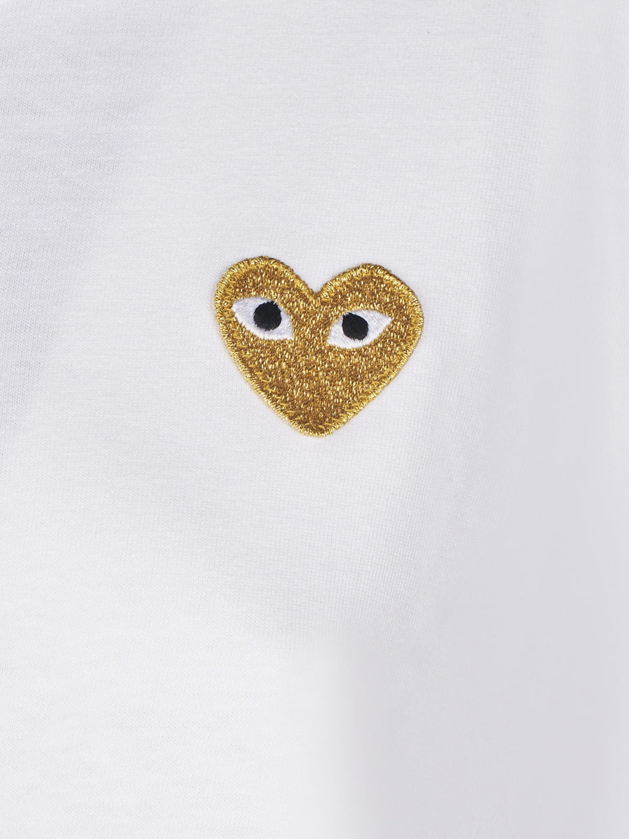 T-SHIRT GOLD EMBLEM GOLD HEART AX-T216-051 4 COMME DES GARCONS PLAY 