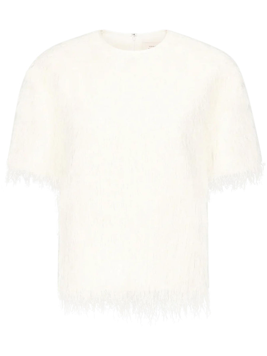 ZARO SHORT SLEEVE TOP ZARO WHITE LOULOU STUDIO 