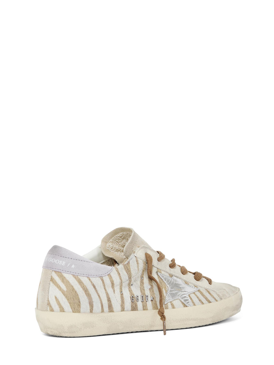 SUPERSTAR ZEBRA HORSI UPPER SUEDE TOE AND HEEL LAMINATED STAR GWF00101 F00750782997 GOLDEN GOOSE 