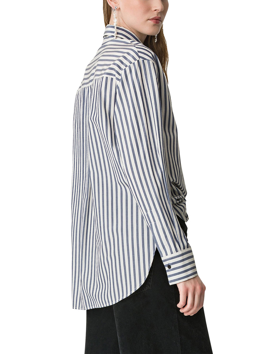 CHIC STRIPED TAFFETAS MASCULINE SHIRT 14399BIS F48M5013 FORTE FORTE 
