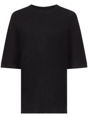 RAVEN SHORT SLEEVE SWEATER RAVEN BLACK LOULOU STUDIO 