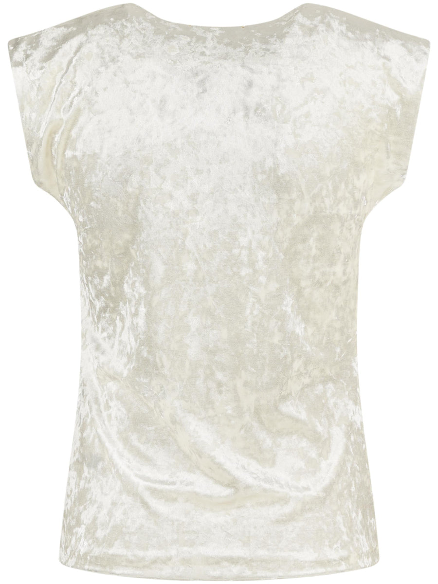 IRIDESCENT STRETCH VELVET SLEEVELESS TOP 14101 F48A0005 FORTE FORTE 