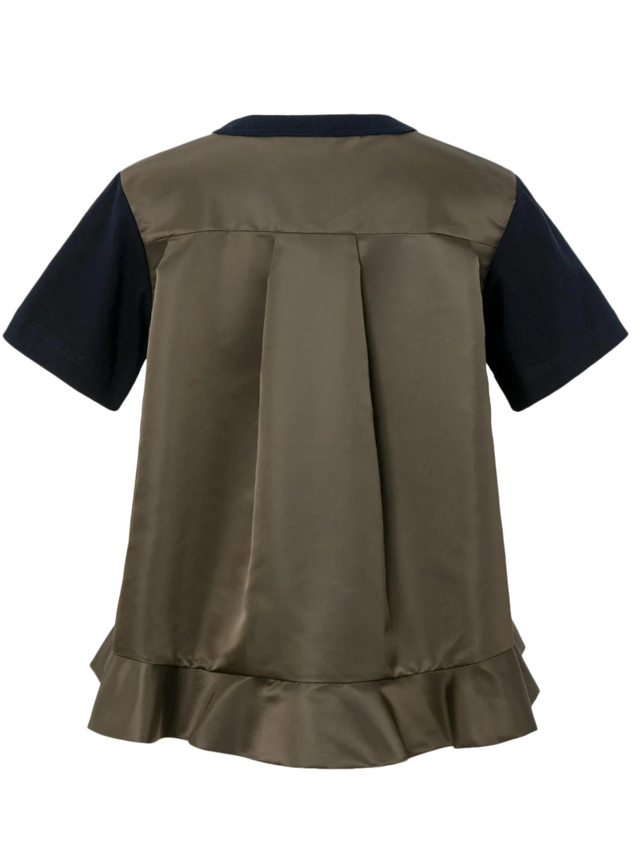 NYLON TWILL COTTON JERSEY T-SHIRT 2508000 233 SACAI 