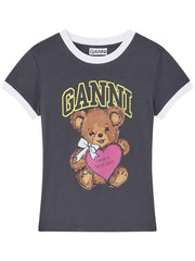 Basic Cotton Jersey Bear Fitted T-shirt T4335 252 GANNI 