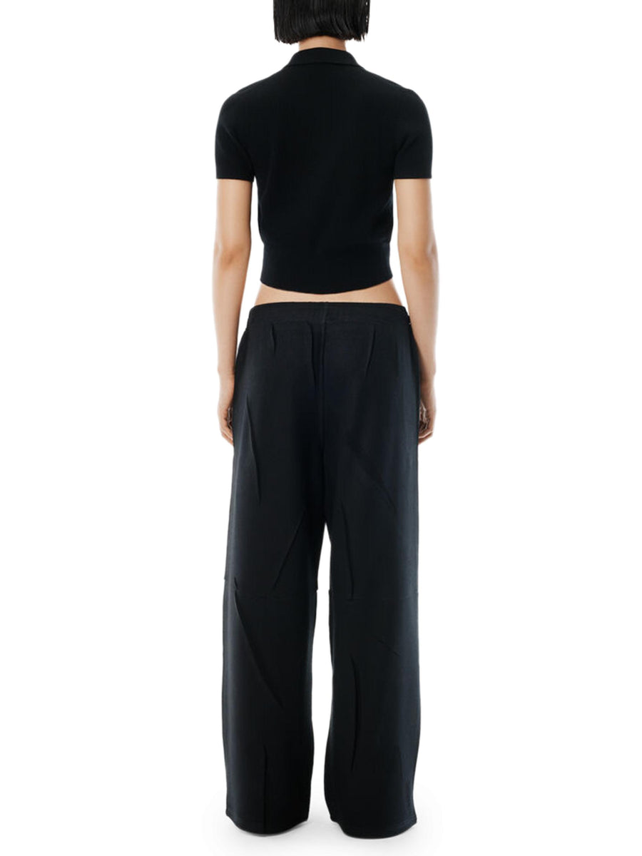 SS POLO CARDIGAN WITH KNIT LOGO PATCH 4KC4251061 001 ALEXANDER WANG 