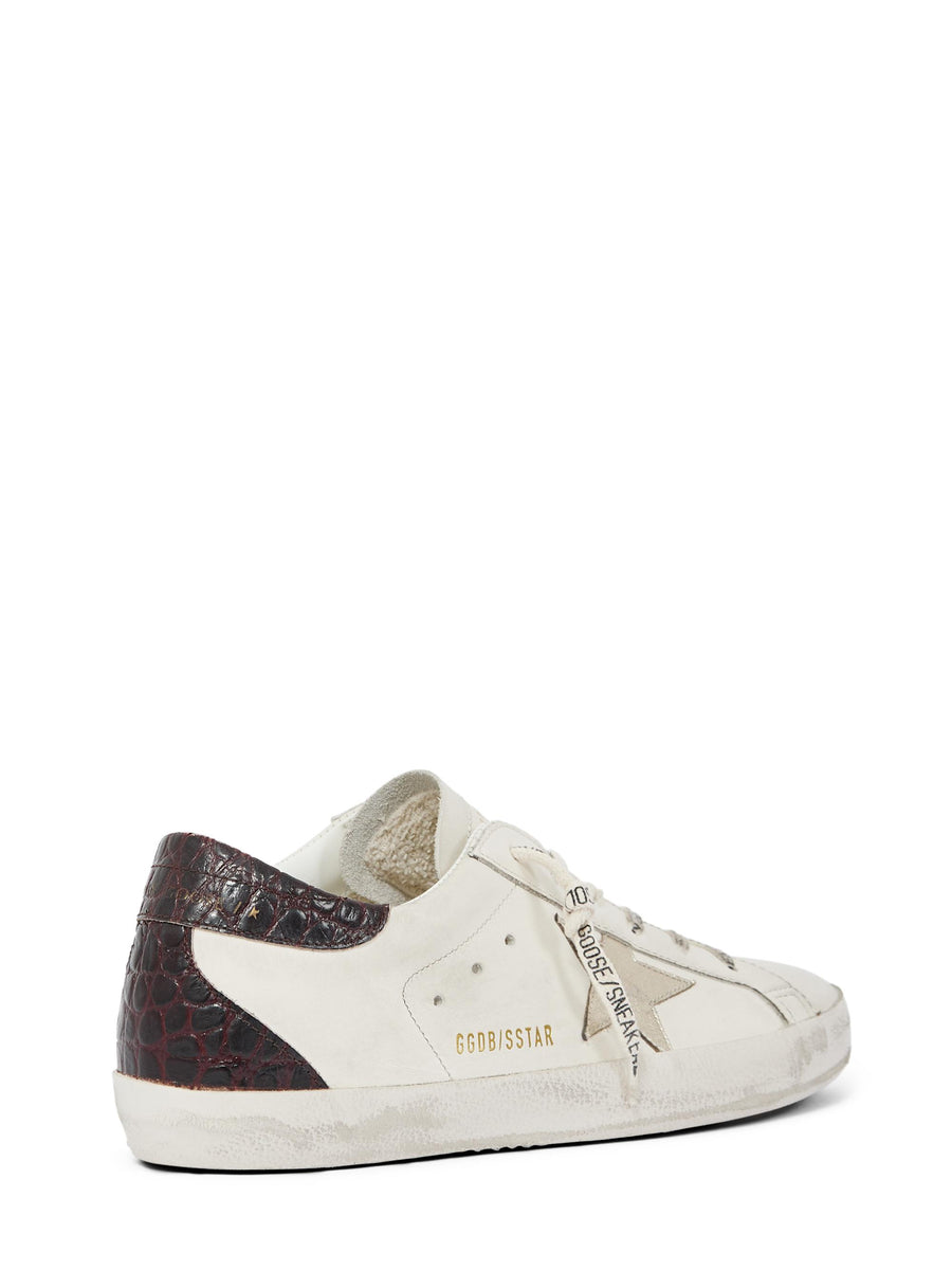 SUPER STAR LEATHER UPPER AND TOE LAMINATED STAR COCCO PRINT HEEL AND SPUR GWF00102 F00750582996 GOLDEN GOOSE 