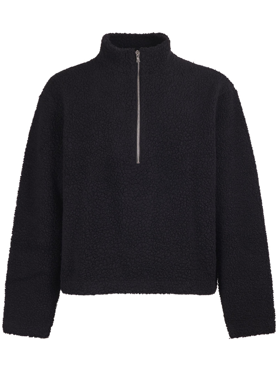 COMMON HALF ZIP SWEATER M325075 BLACK FUZZY MFPEN 