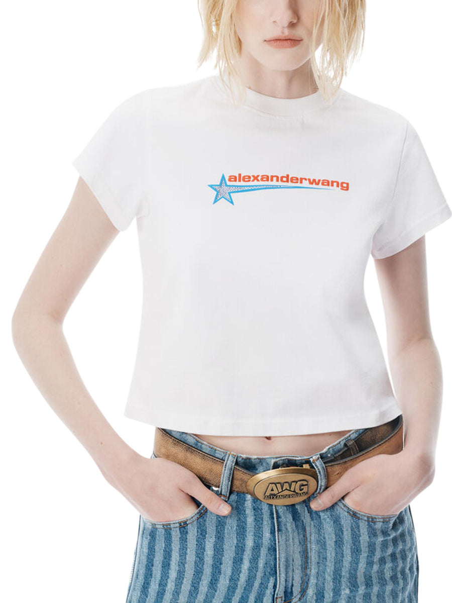 SHRUNKEN T-SHIRT W GRAPHIC 1CC4251155 100 ALEXANDER WANG 