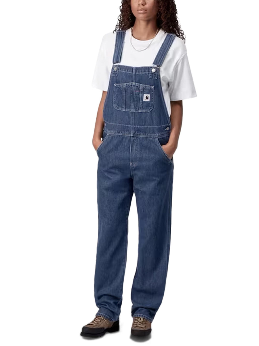 W' Bib Overall Straight 100% Cotton 'Maverick' Denim I031250 106 CARHARTT WIP 