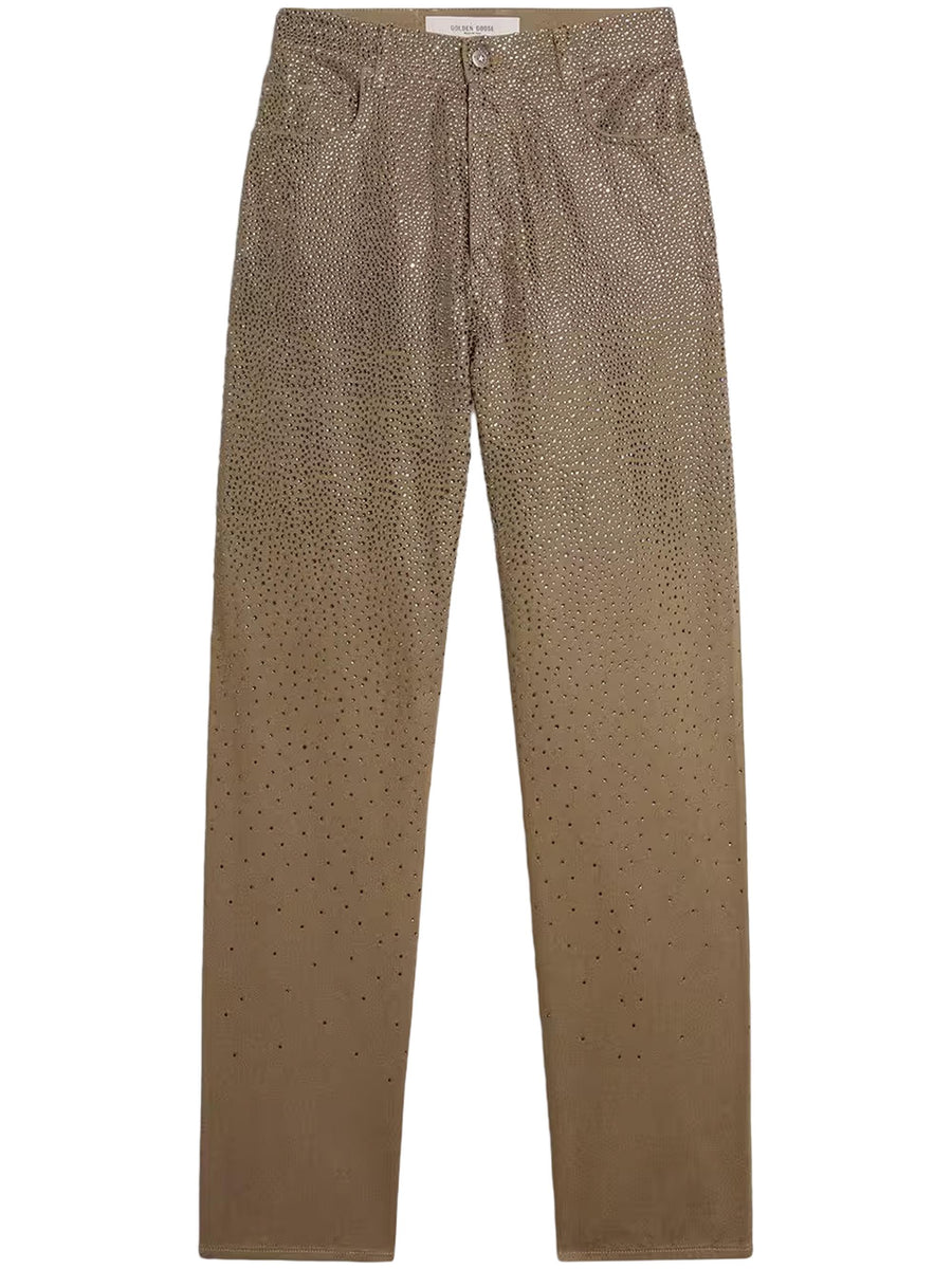 JOURNEY W'S PANT KIM COTTON DENIM FULL SKY WASH WITH CRYSTALL DEGRADE' GWP00844 P00207515184 GOLDEN GOOSE 