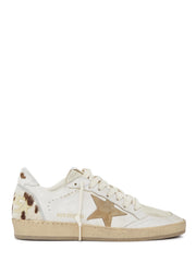 BALLSTAR LEATHER UPPER AND TOE SUED STAR HORSY COW PRINTED HEEL AND SPUR GWF00117 F00756383103 GOLDEN GOOSE 