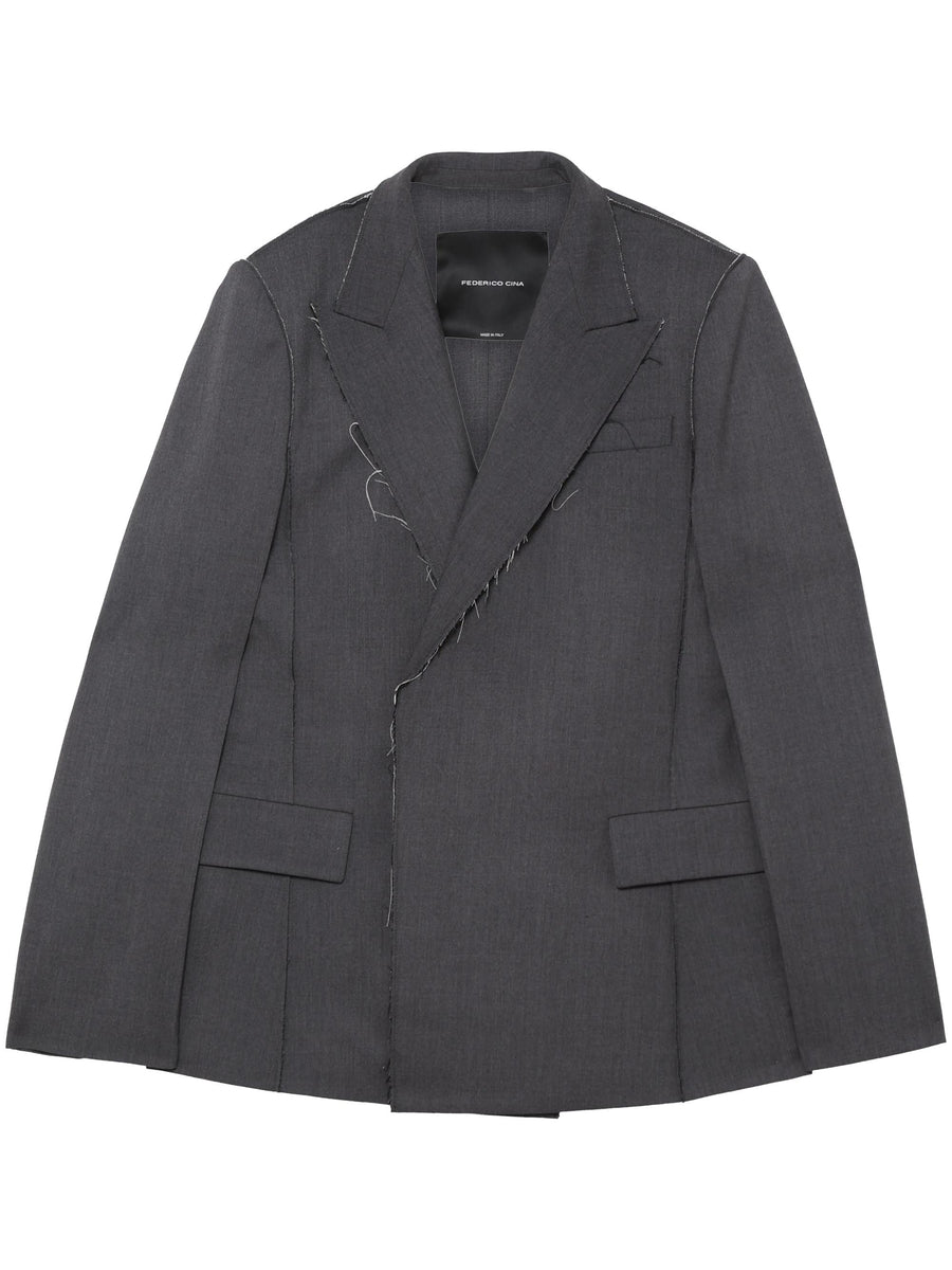 DOUBLE BREASTED JACKET FCCOJK0301 DARK GREY FEDERICO CINA 