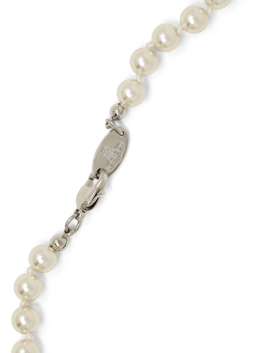 Vivienne Westwood Man Mini Bas Relief Pearl Necklace VIVIENNE