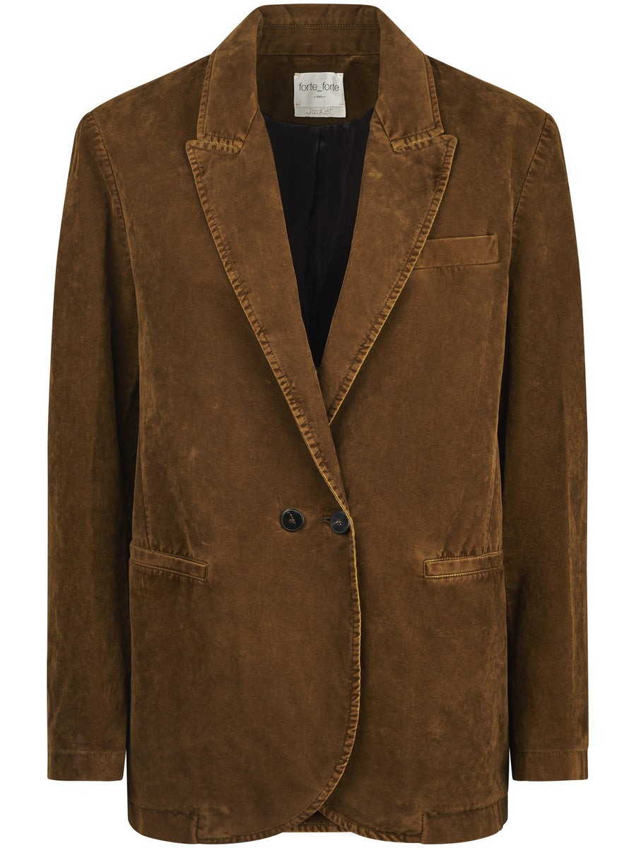 FLOCKED COTTON DOUBLEBREASTED JACKET 14338 F48M6002 FORTE FORTE 