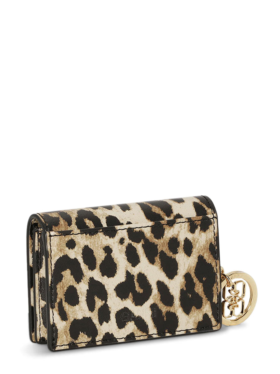 Ganni Card Holder With Flap Print A6545 943 GANNI 
