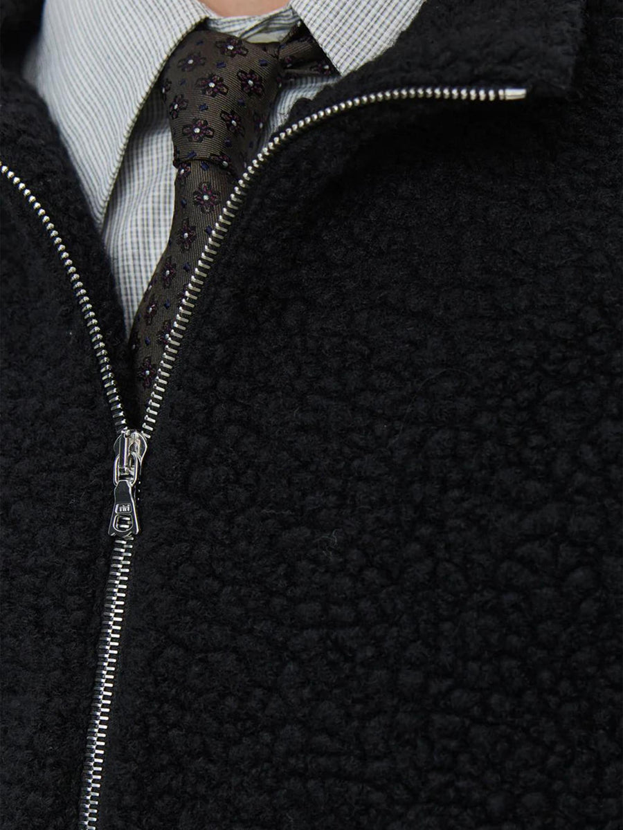 COMMON HALF ZIP SWEATER M325075 BLACK FUZZY MFPEN 