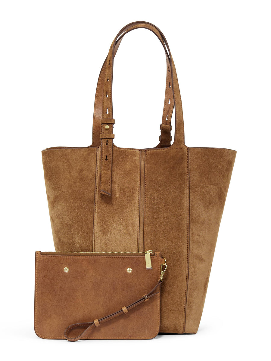 24.7 FRINGED PALMELLATO LEATHER AND SUEDE BODY GOLD METAL DETAILS GWA00766 A00074655312 GOLDEN GOOSE 