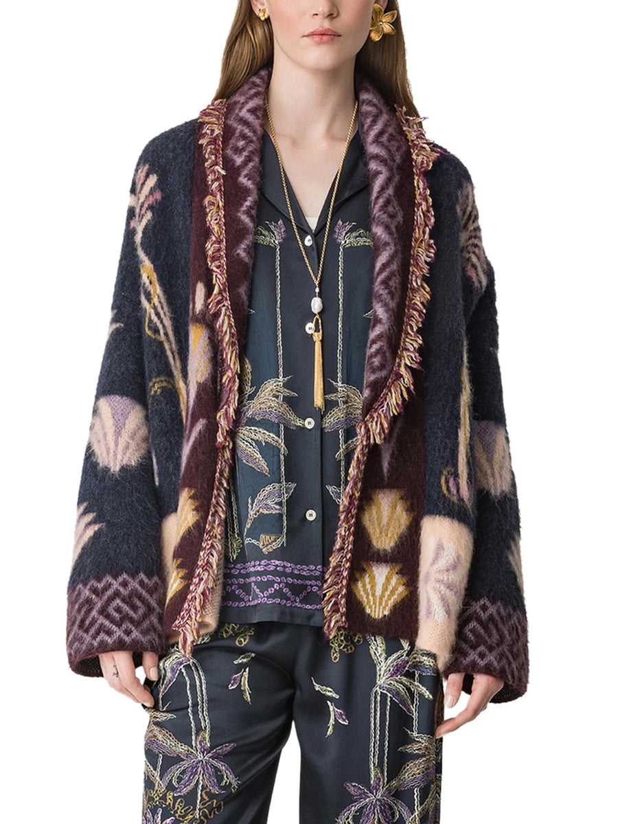 BABY ALPACA SOGNI JACQUARD LONG CARDIGAN 14461 F48M5000 FORTE FORTE 