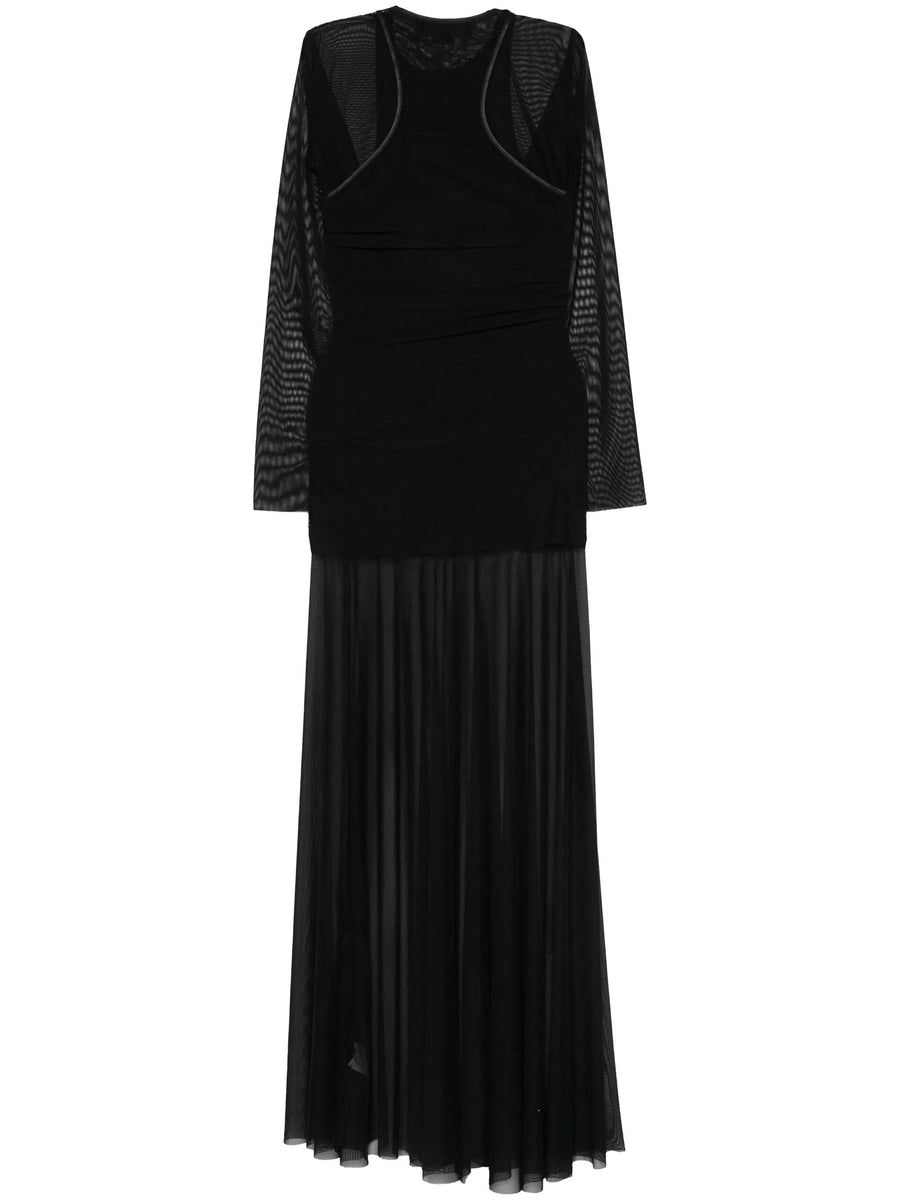 SHEER LAYERED DRESS FCW25DR0701 BLACK FEDERICO CINA 