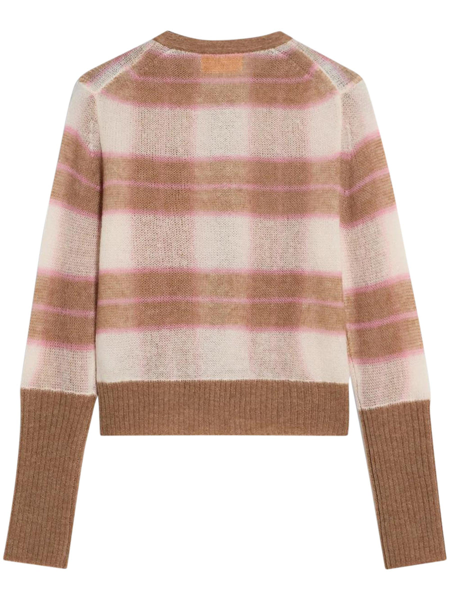 SHADOW PLAID CARDIGAN W33712DM TAUPCO GUEST IN RESIDENCE 