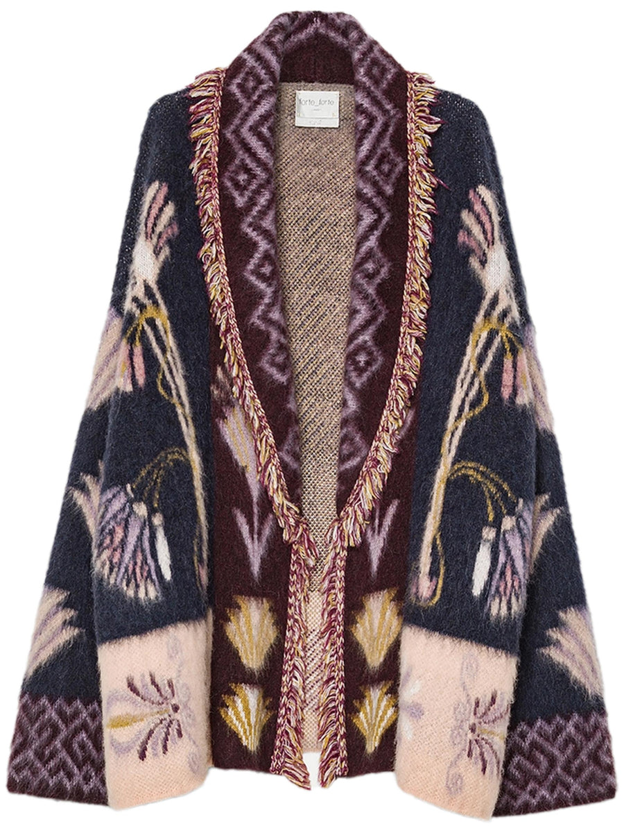 BABY ALPACA SOGNI JACQUARD LONG CARDIGAN 14461 F48M5000 FORTE FORTE 