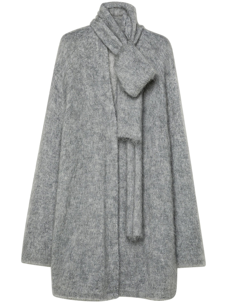 BRUSHED MOHAIR OVERSIZED CARDIGAN WITH SCARF 14438 F48M7026 FORTE FORTE 