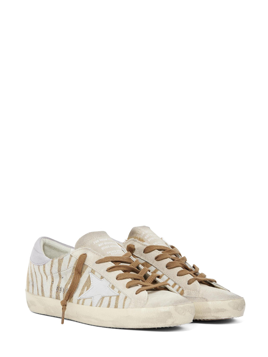 SUPERSTAR ZEBRA HORSI UPPER SUEDE TOE AND HEEL LAMINATED STAR GWF00101 F00750782997 GOLDEN GOOSE 
