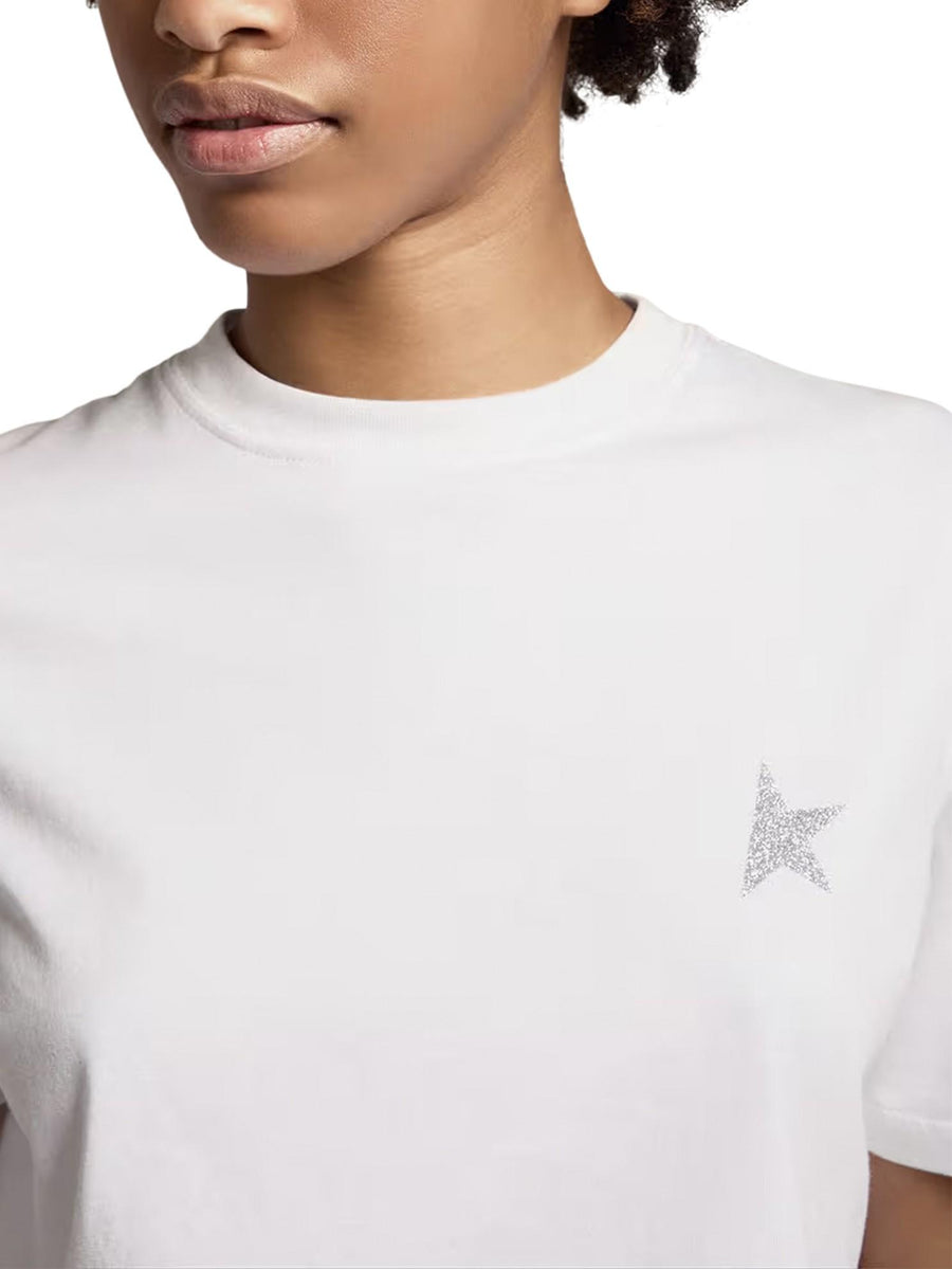 STAR W'S REGULAR T-SHIRT /SMALL STAR/ GLITTER GWP01220 P00059480185 GOLDEN GOOSE 