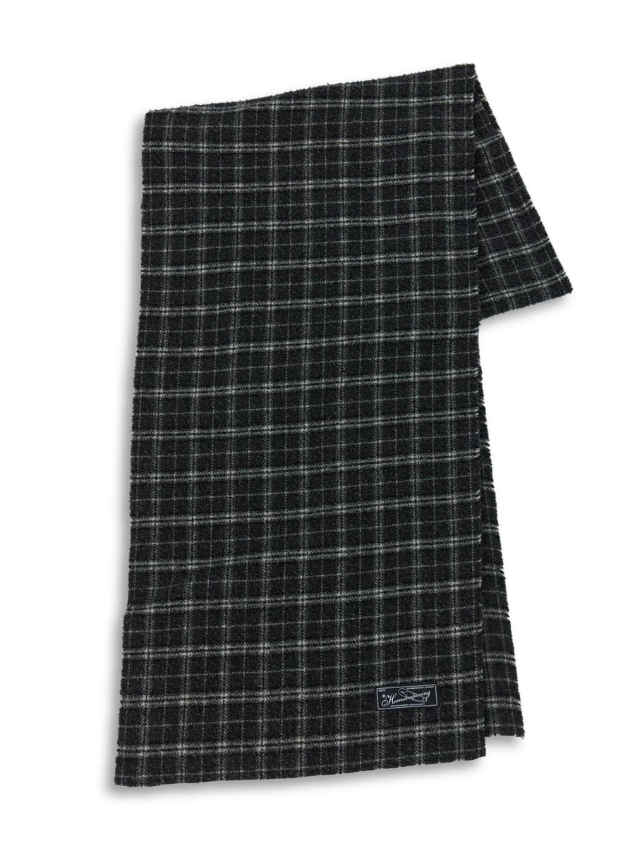 WOOL SCARF A325012 DARK GREY CHECK MFPEN 