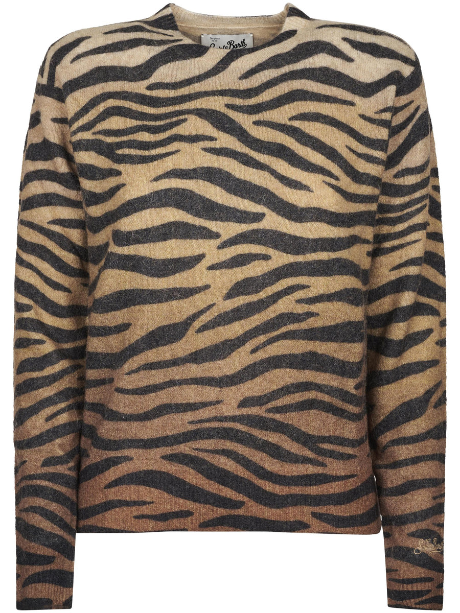 NEW QUEEN PRINT ALPACA ZEBRA GRADIENT 19 QUE0029 TEX000100379I MC2 SAINT BARTH 