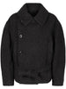 SHORT ASYMMETRICAL BATHROBE COAT CO1149 LF504BK999 LEMAIRE 
